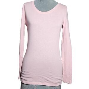 Pink Long Sleeve Cotton Blend Tee Size Small